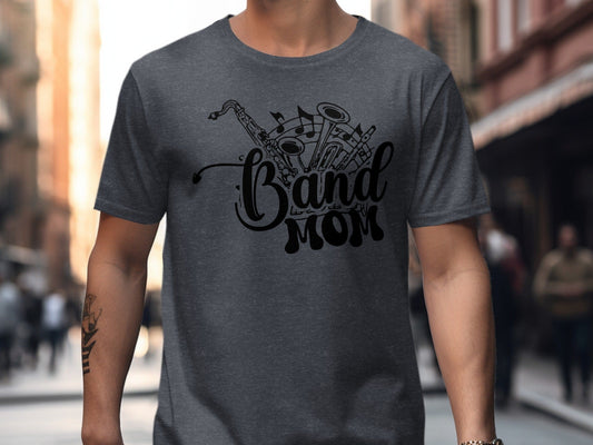 Jen Peete Designs Clothing T-shirts Band Mom Graphic Tee – Music Lover Shirt