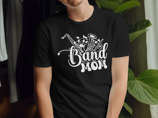 Jen Peete Designs Clothing T-shirts Band Mom Musical Notes T-Shirts