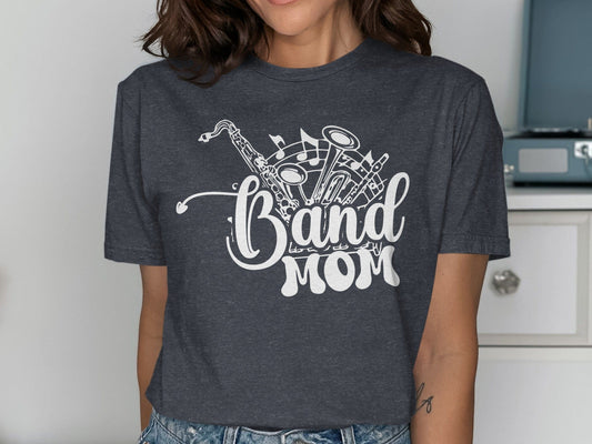 Jen Peete Designs Clothing T-shirts Band Mom Musical Notes T-Shirts