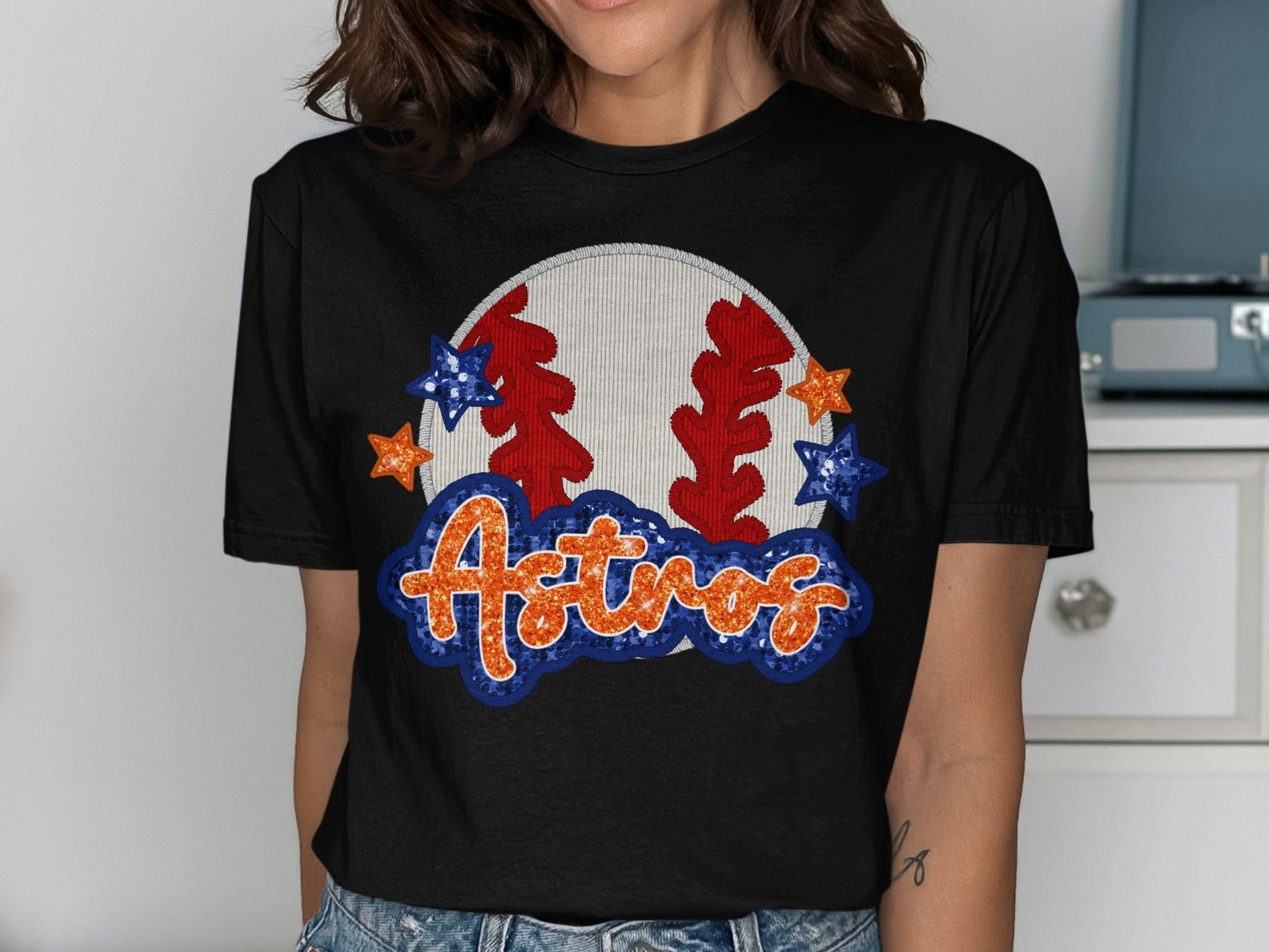 JPD Clothing T-shirts Baseball Astros Team Spirit Graphic Great For Fans T-Shirt