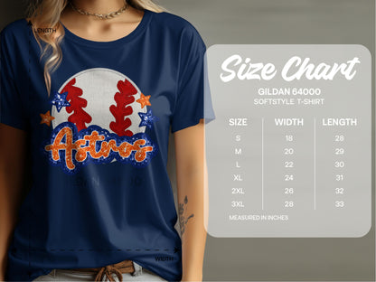 JPD Clothing T-shirts Baseball Astros Team Spirit Graphic Great For Fans T-Shirt