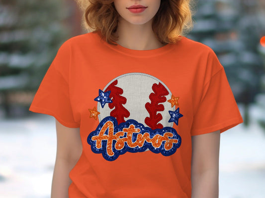 JPD Clothing T-shirts Baseball Astros Team Spirit Graphic Great For Fans T-Shirt