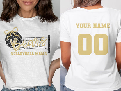 Jen Peete Designs Clothing T-shirts Bears (Gold) Glitter Volleyball Mama Spirit Shirt