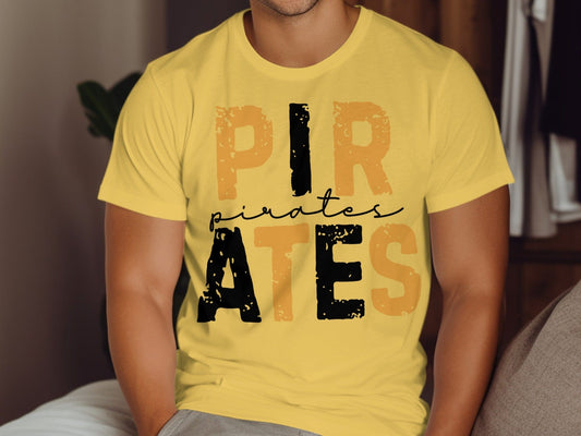 Jen Peete Designs Clothing T-shirts Bold Black and Gold Pirates T-Shirt