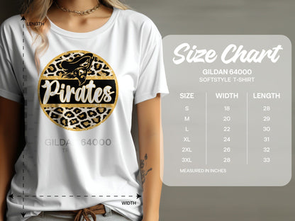 Jen Peete Designs Clothing T-shirts Bold Pirates Design Leopard Golden Circle T-Shirt
