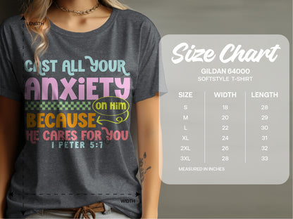 Jen Peete Designs Clothing T-shirts Cast All Your Anxiety on Him T-Shirts