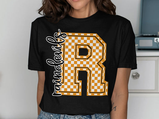 Jen Peete Designs Clothing T-shirts Checkered Raindevils Spirit Shirt