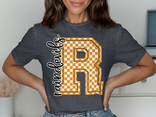 Jen Peete Designs Clothing T-shirts Checkered Raindevils Spirit Shirt