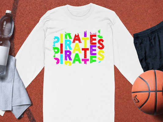 Jen Peete Designs Clothing T-shirts Colorful Pirates Word Design In Multiple Options