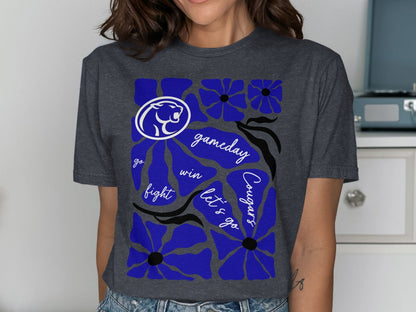 Jen Peete Designs Clothing T-shirts Eye Catching Cougar Gameday Spirit T-Shirt