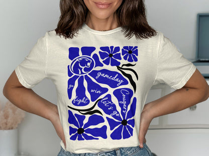 Jen Peete Designs Clothing T-shirts Eye Catching Cougar Gameday Spirit T-Shirt