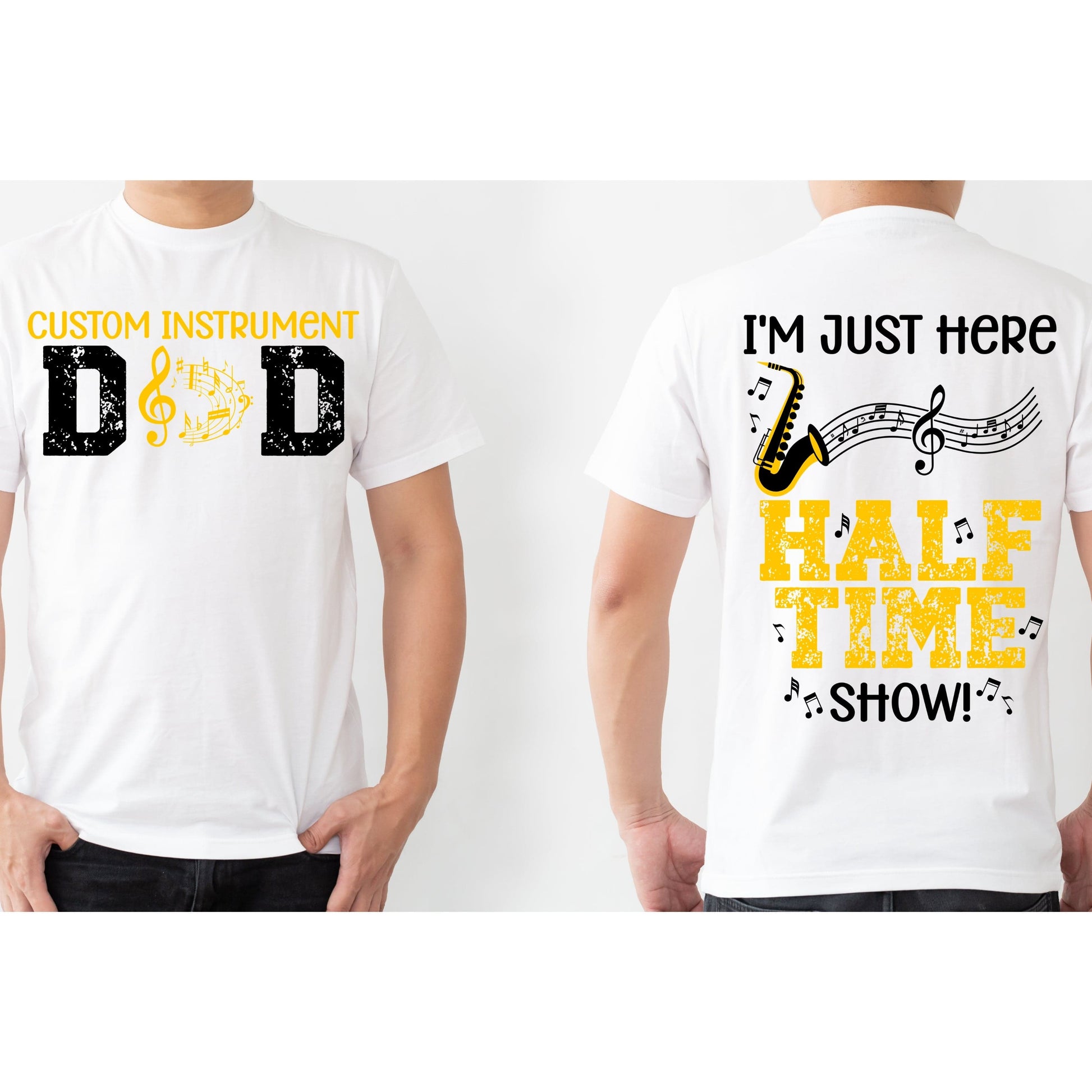Jen Peete Designs Clothing T-shirts Customizable Band Dad Halftime Show T-Shirt