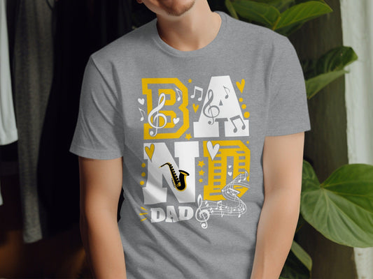 Jen Peete Designs Clothing T-shirts Customizable Band Dad T-Shirt