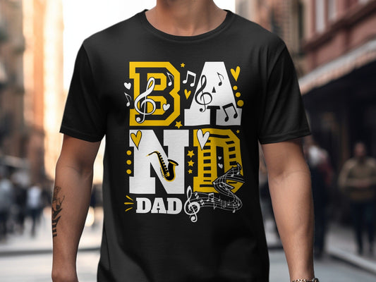 Jen Peete Designs Clothing T-shirts Customizable Band Dad T-Shirt