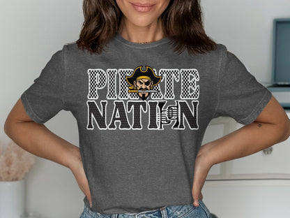 Jen Peete Designs Clothing T-shirts Customizable Pirate Nation Band Graphic T-Shirt