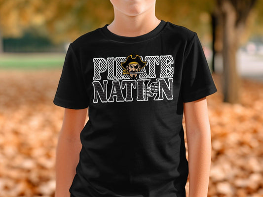 Jen Peete Designs Clothing T-shirts Customizable Pirate Nation Band Graphic T-Shirt