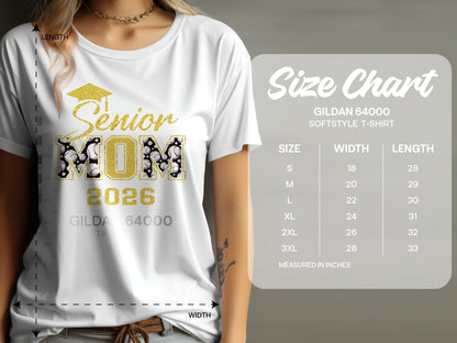 Jen Peete Designs Clothing T-shirts Customizable Senior Mom 2026 Baseball Graphic T-Shirt