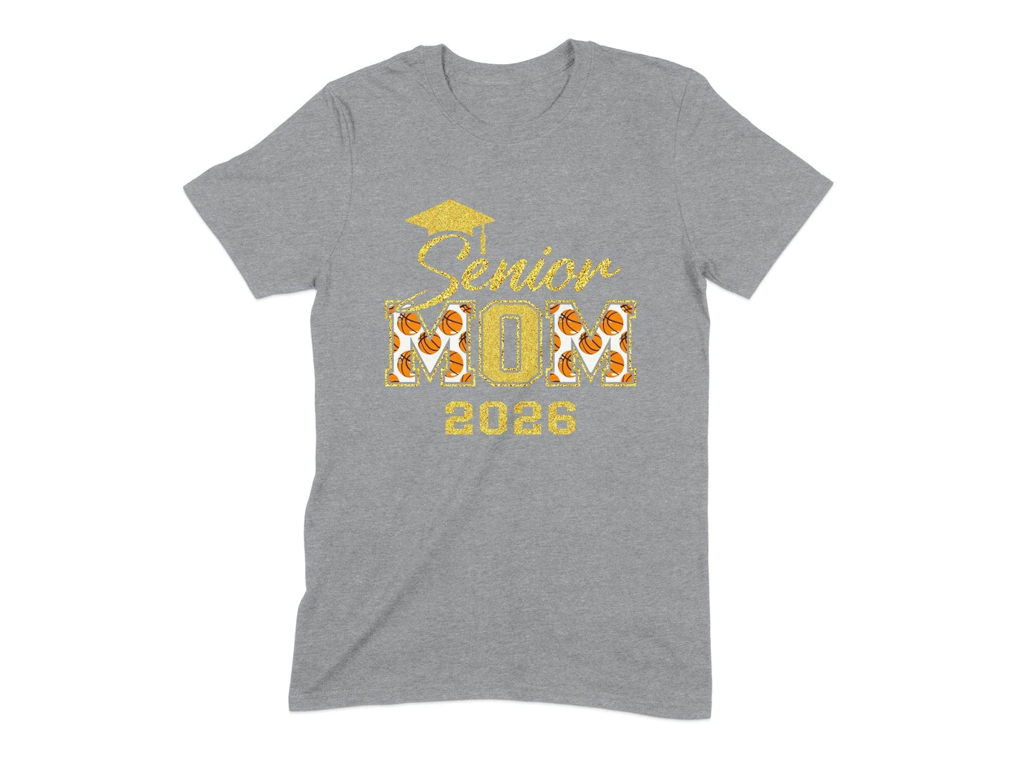 Jen Peete Designs Clothing T-shirts Customizable Senior Mom 2026 Basketball Graphic Tee