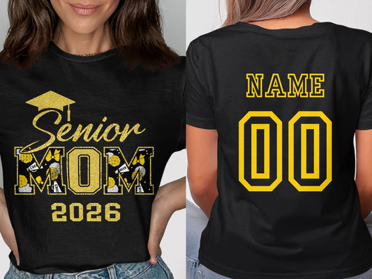 Jen Peete Designs Clothing T-shirts Customizable Senior Mom 2026 Cheer Graphic Tee
