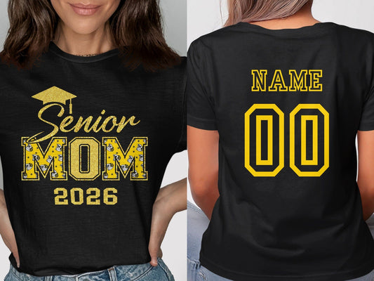 Jen Peete Designs Clothing T-shirts Customizable Senior Mom 2026 Drill Team Graphic T-Shirt