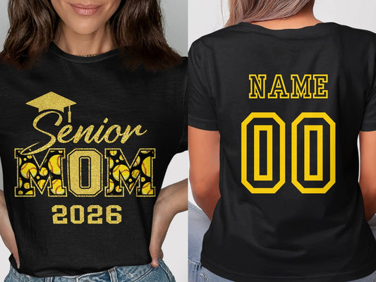 Jen Peete Designs Clothing T-shirts Customizable Senior Mom 2026 Softball Graphic T-Shirt