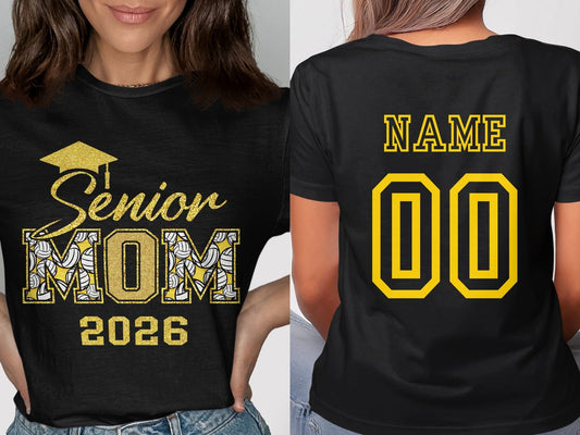 Jen Peete Designs Clothing T-shirts Customizable Senior Mom 2026 Volleyball Graphic Tee