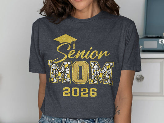 Jen Peete Designs Clothing T-shirts Customizable Senior Mom 2026 Volleyball Graphic Tee