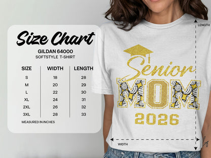 Jen Peete Designs Clothing T-shirts Customizable Senior Mom 2026 Volleyball Graphic Tee