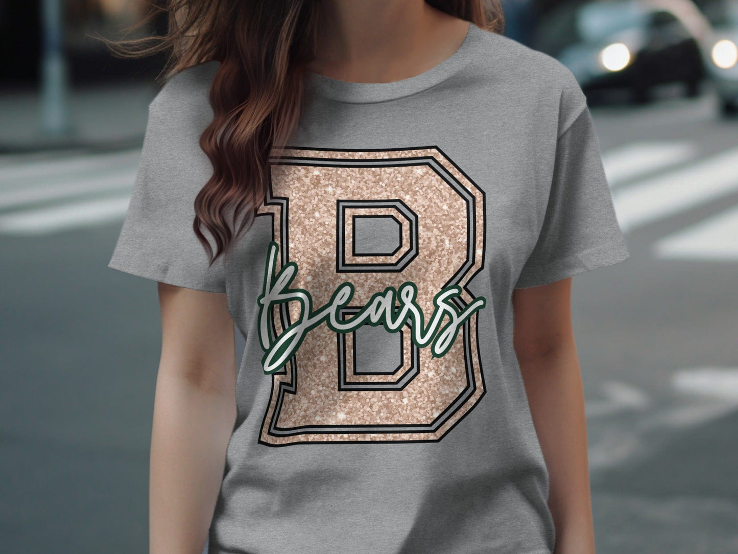Jen Peete Designs Clothing T-shirts Glitter Bears Mascot Spirit T-Shirt