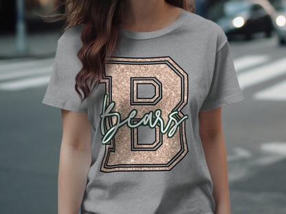 Jen Peete Designs Clothing T-shirts Glitter Bears Mascot Spirit T-Shirt