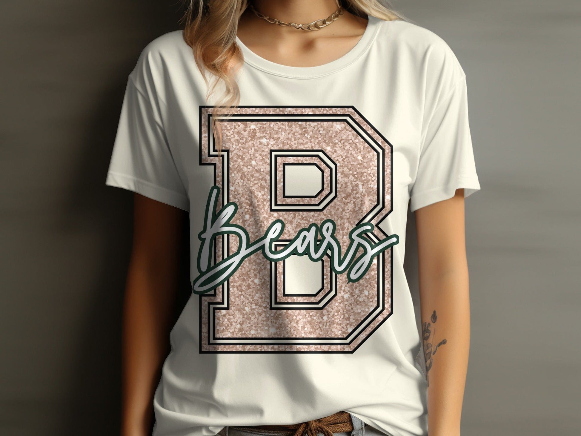 Jen Peete Designs Clothing T-shirts Glitter Bears Mascot Spirit T-Shirt