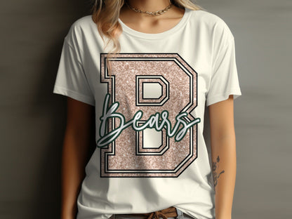 Jen Peete Designs Clothing T-shirts Glitter Bears Mascot Spirit T-Shirt