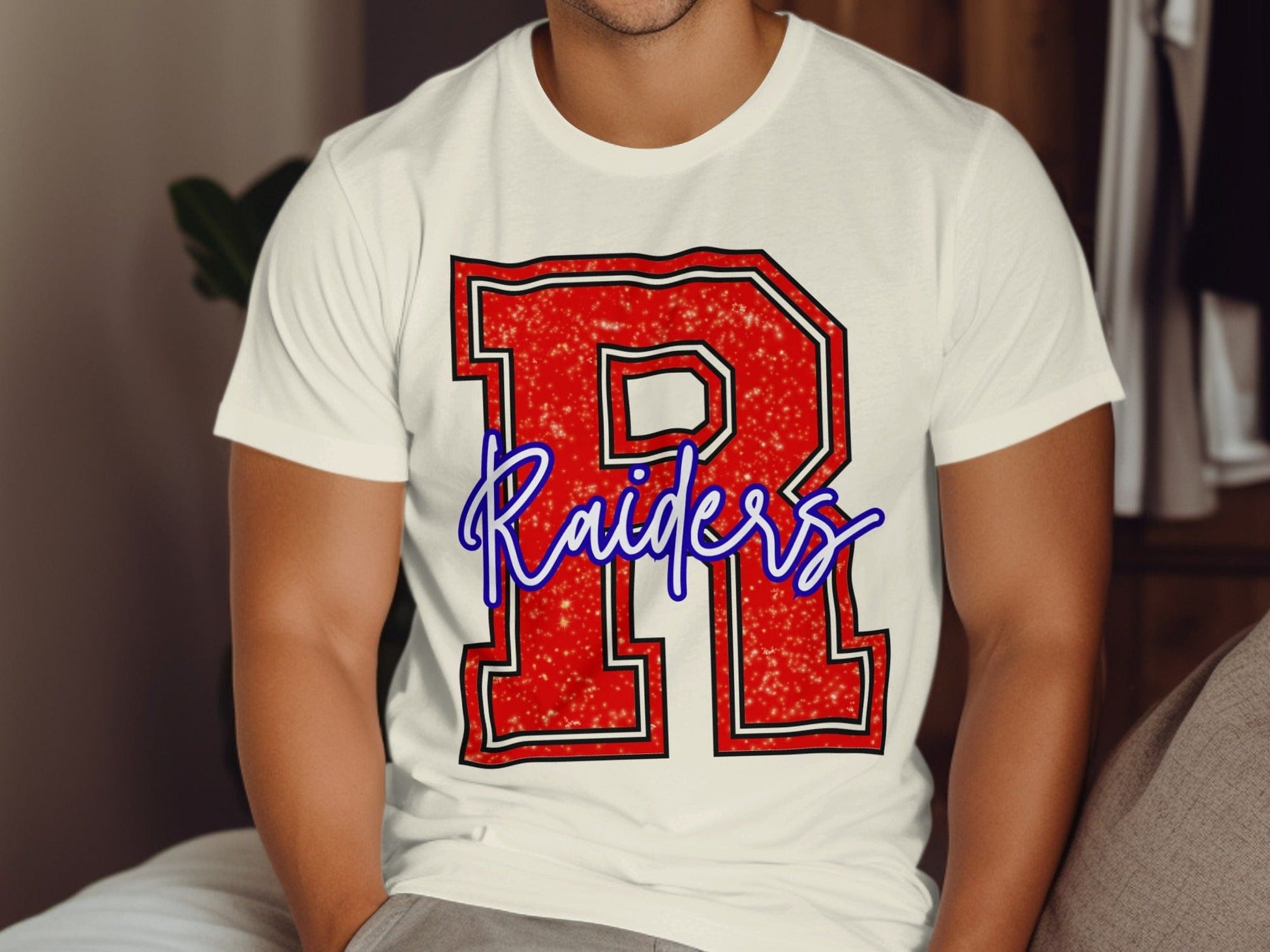 Jen Peete Designs Clothing T-shirts Glitter Raiders Mascot Spirit T-Shirt