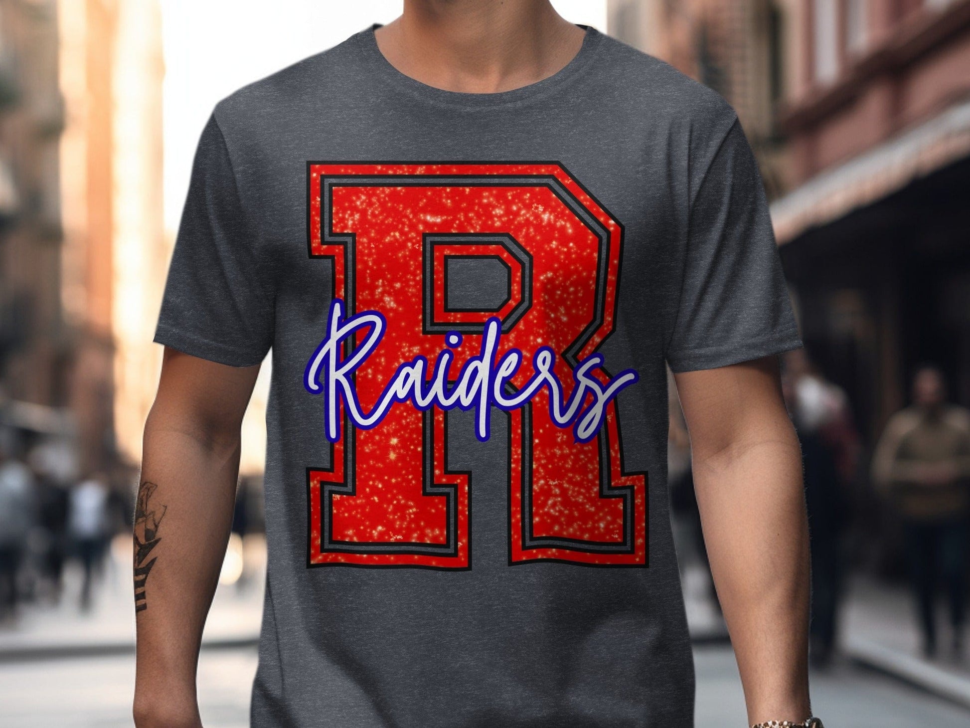 Jen Peete Designs Clothing T-shirts Glitter Raiders Mascot Spirit T-Shirt