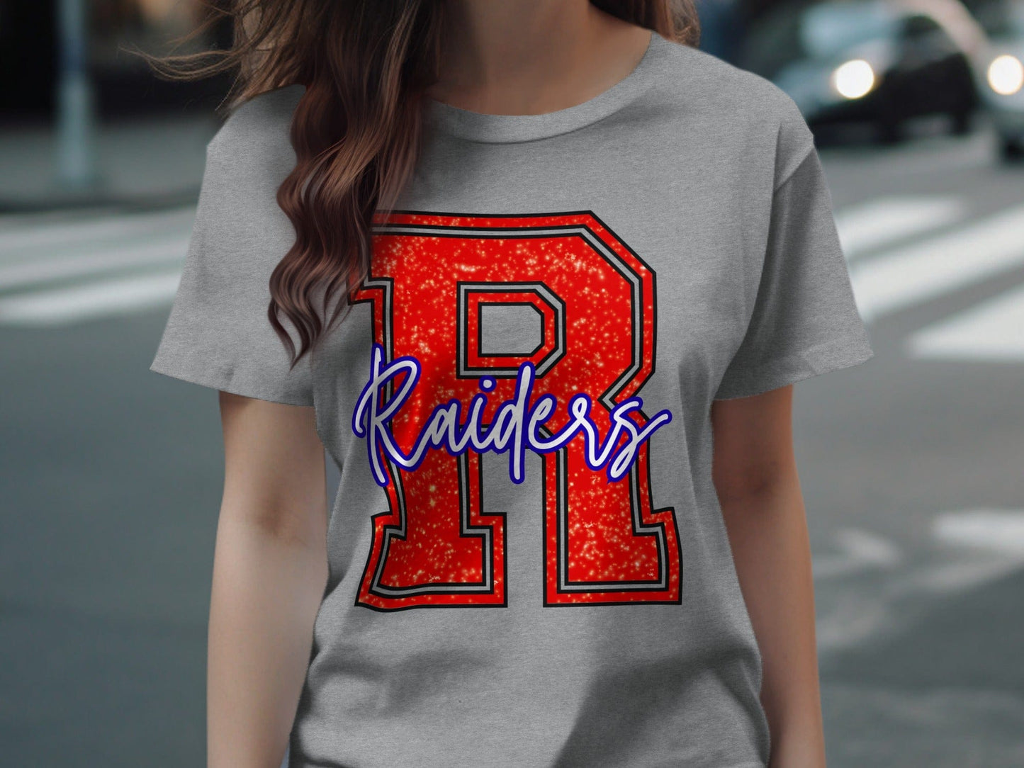 Jen Peete Designs Clothing T-shirts Glitter Raiders Mascot Spirit T-Shirt