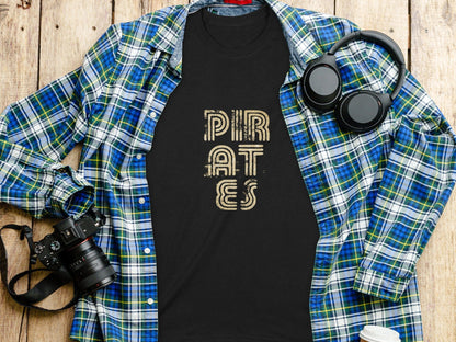 Jen Peete Designs Clothing T-shirts Gold Distressed Pirates Spirit Shirt