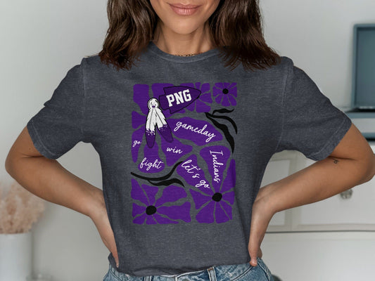 Jen Peete Designs Clothing T-shirts Indians Gameday Spirit T-Shirt