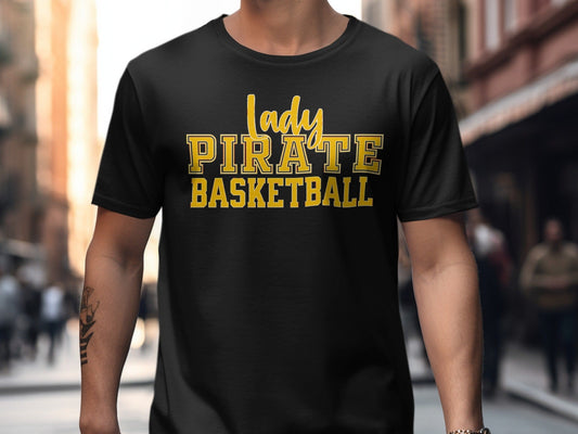 Jen Peete Designs Clothing T-shirts Lady Pirate Basketball Graphic T-Shirt