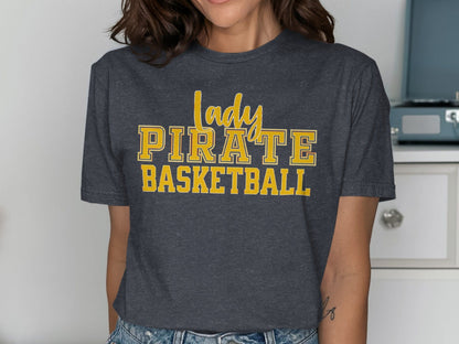 Jen Peete Designs Clothing T-shirts Lady Pirate Basketball Graphic T-Shirt