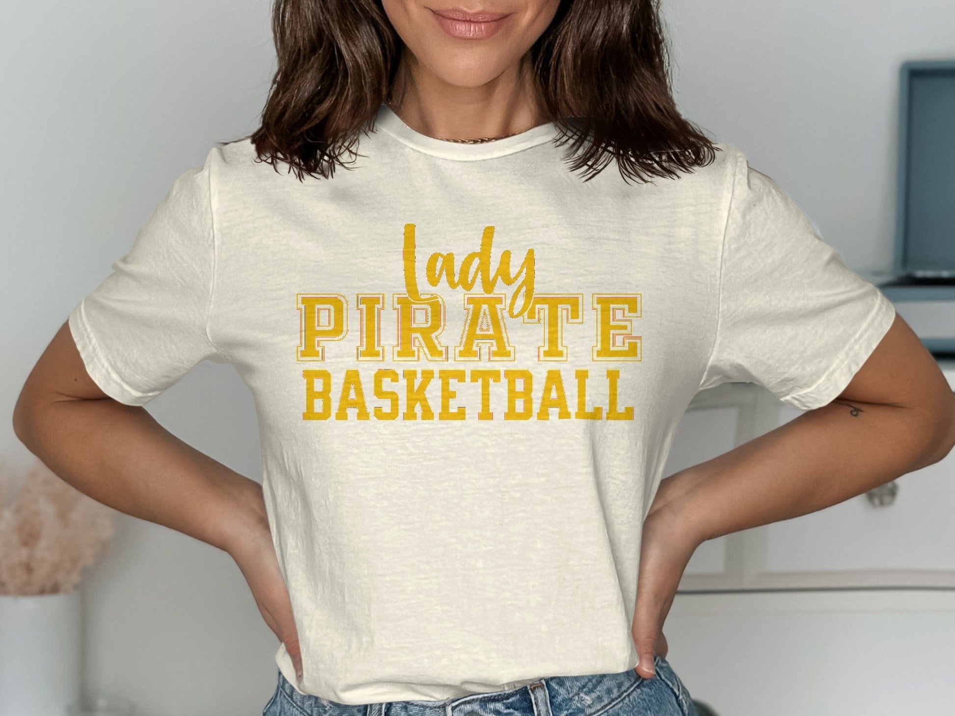 Jen Peete Designs Clothing T-shirts Lady Pirate Basketball Graphic T-Shirt