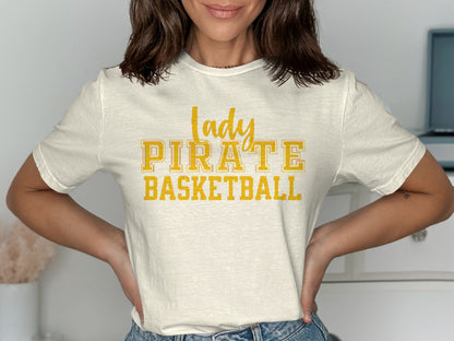 Jen Peete Designs Clothing T-shirts Lady Pirate Basketball Graphic T-Shirt