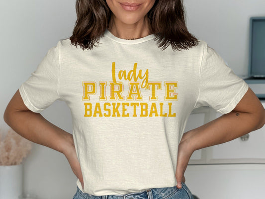 Jen Peete Designs Clothing T-shirts Lady Pirate Basketball Graphic T-Shirt
