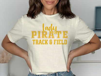 Jen Peete Designs Clothing T-shirts Lady Pirate Track & Field Tee