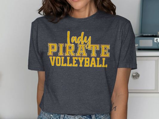 Jen Peete Designs Clothing T-shirts Lady Pirate Volleyball Graphic T-Shirt