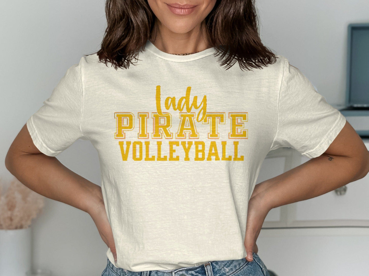 Jen Peete Designs Clothing T-shirts Lady Pirate Volleyball Graphic T-Shirt