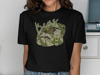 Jen Peete Designs Clothing T-shirts LCM Bears Camouflage Football Graphic T-Shirt