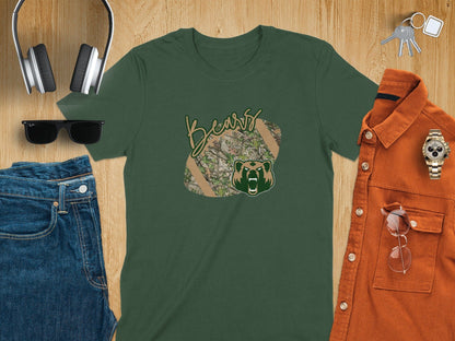 Jen Peete Designs Clothing T-shirts LCM Bears Camouflage Football Graphic T-Shirt