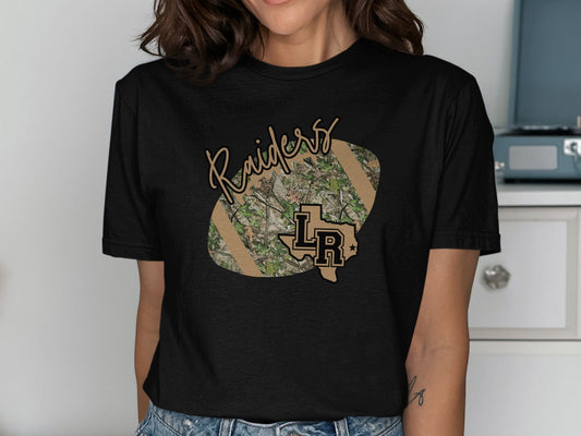 Jen Peete Designs Clothing T-shirts Lumberton Raiders Camouflage Football Graphic T-Shirt