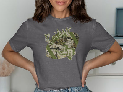Jen Peete Designs Clothing T-shirts Lumberton Raiders Camouflage Football Graphic T-Shirt