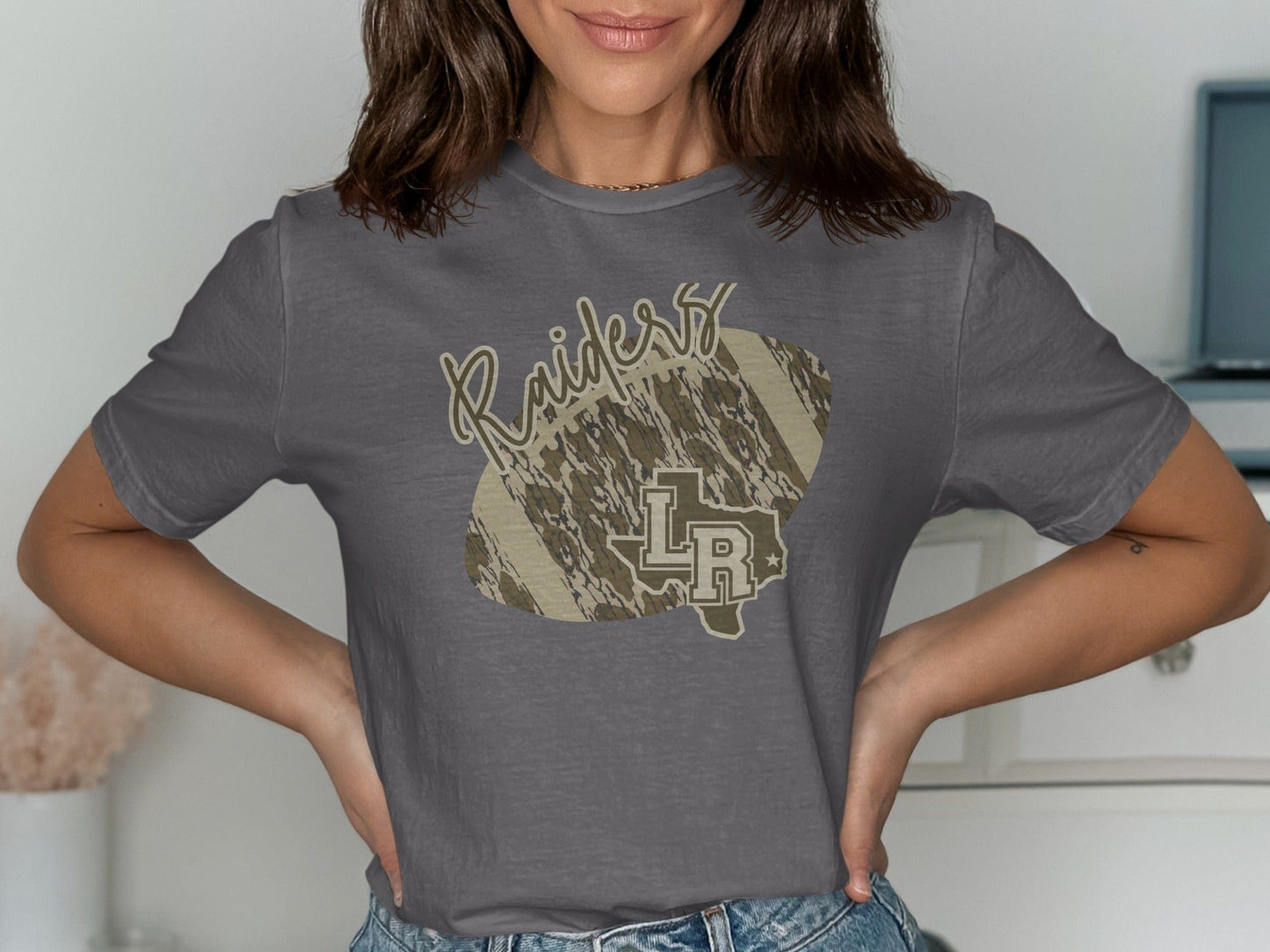 Jen Peete Designs Clothing T-shirts Lumberton Raiders Camouflage Football Graphic T-Shirt
